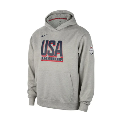Nike USA Olympic Basketball Hoodie Deep Gray Sweat-Wicking Loose Fit FQ0308-063
