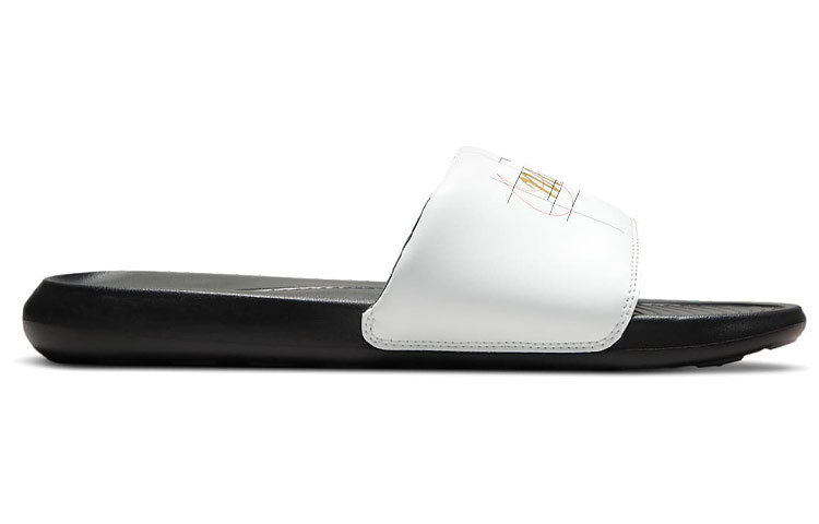 Order Nike Victori One Slide Cetak 'Putih Emas Metallic' CN9678-103