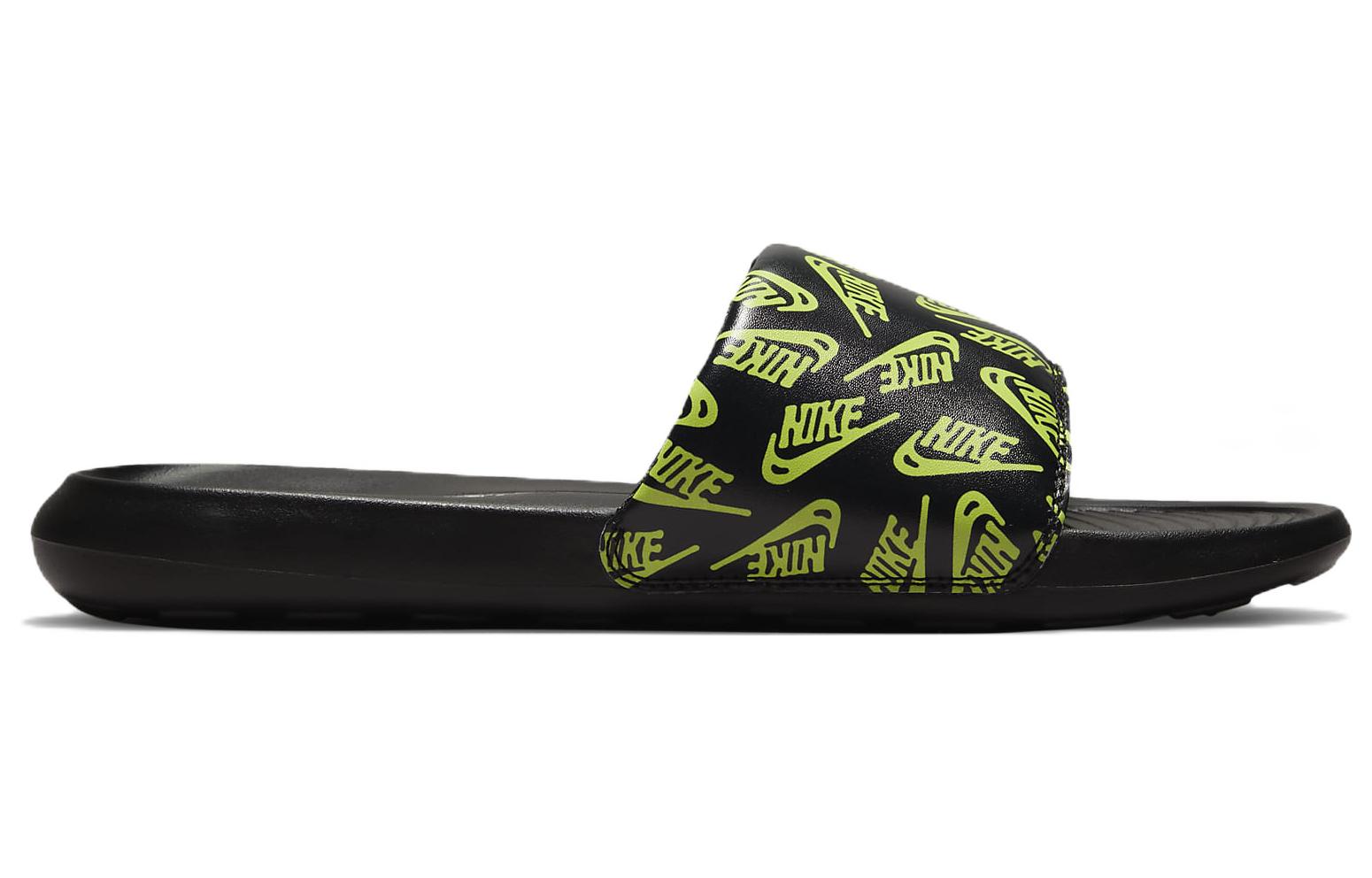 Order Nike Victori One Slide 'Logo Berulang - Hitam Volt' CN9678-010