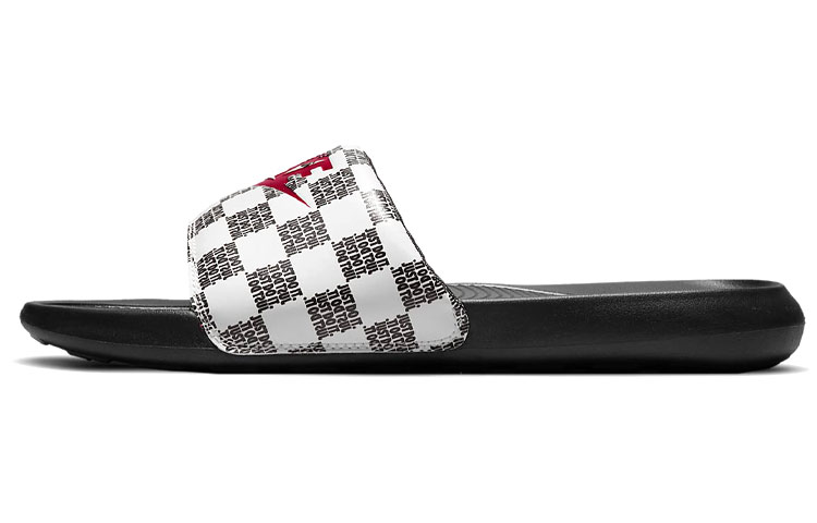 Nike Victori One Slide Print 'Just Do It Checkered - White Black' CN9678-102