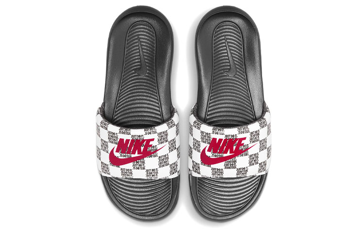 Lookbook Nike Victori One Slide Print 'Just Do It Cuadros - Blanco Negro' CN9678-102