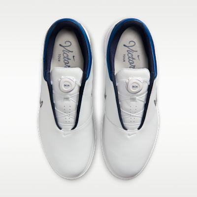 Shop Zapatos de Golf Nike Victory Tour 4 BOA Blanco/Azul Corto/Plateado Metálico HM6545-102