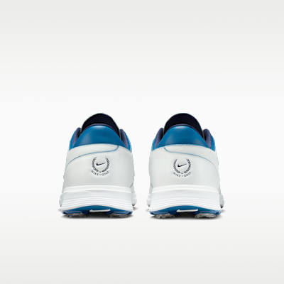 Details for Zapatos de Golf Nike Victory Tour 4 Blanco Summit/Azul Corte/Plateado Metálico FZ4155-103