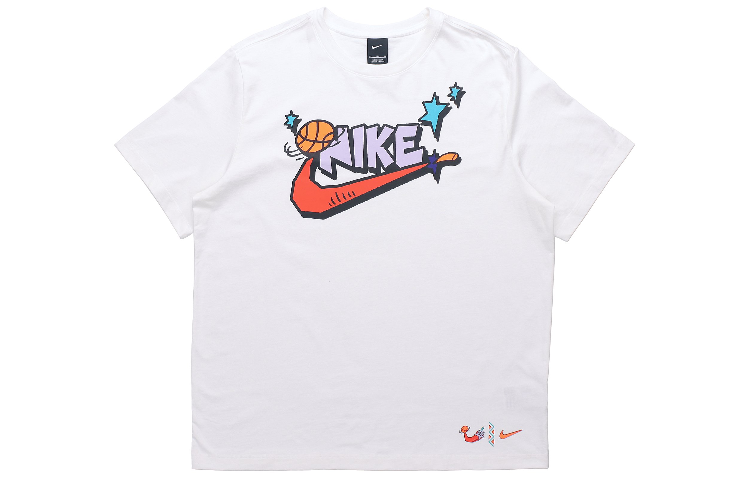 Nike Vintage Basketball Logo Graphic Crewneck T-Shirt White () DD9373-100