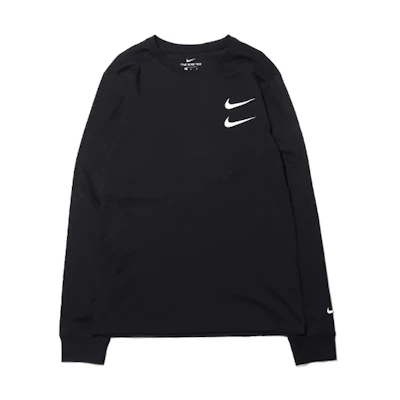Nike Vintage Double Swoosh Graphic Crewneck Long Sleeve T-Shirt Black CK2260-010