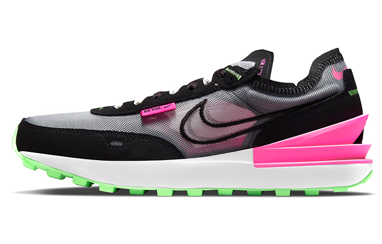 Nike Waffle One Low-top Running Shoes Black/Pink DM8143-100