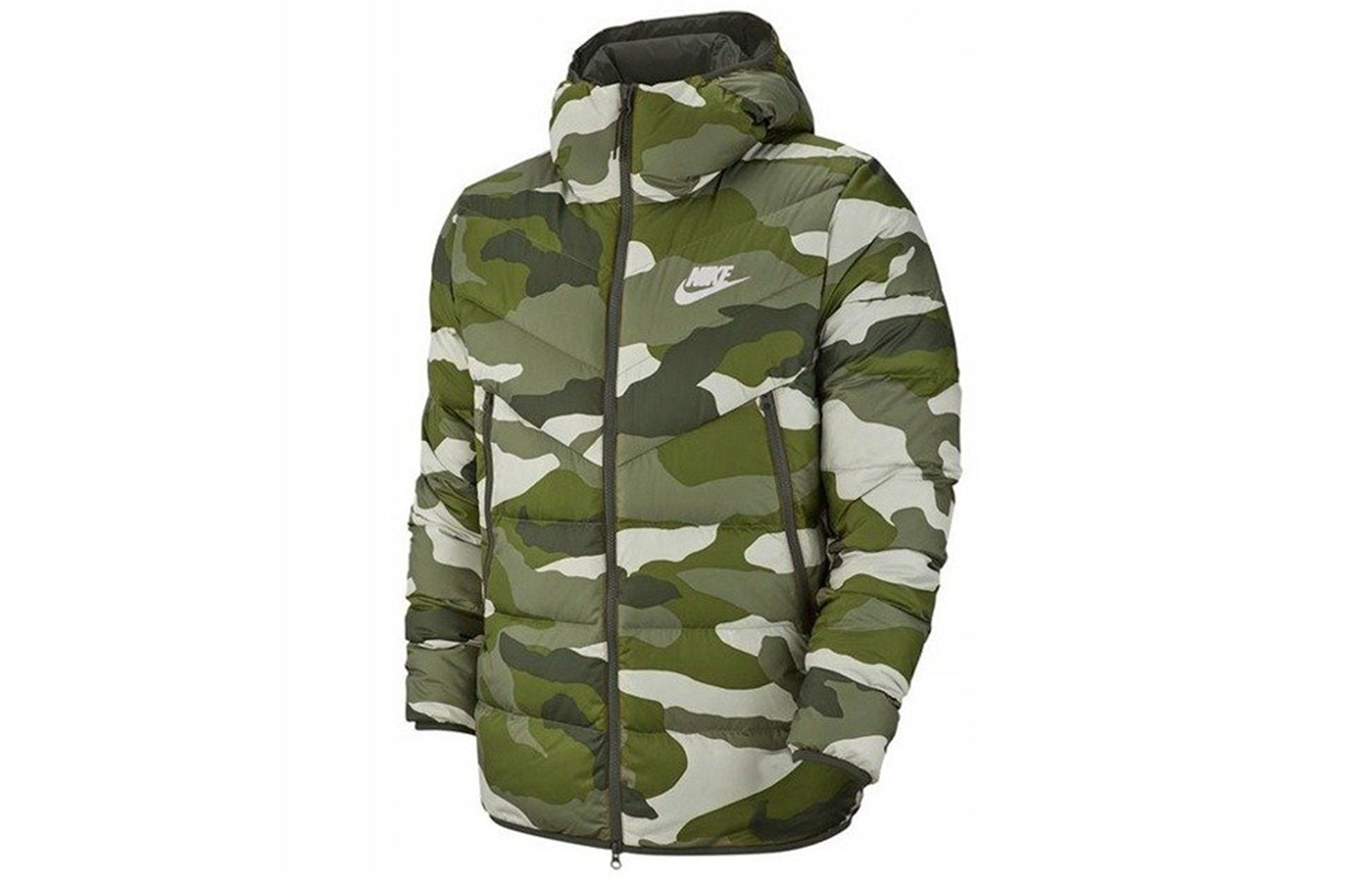 Nike Warm Camouflage Hooded Puffer Jacket Green Camo Winter Edition US BV4763-222