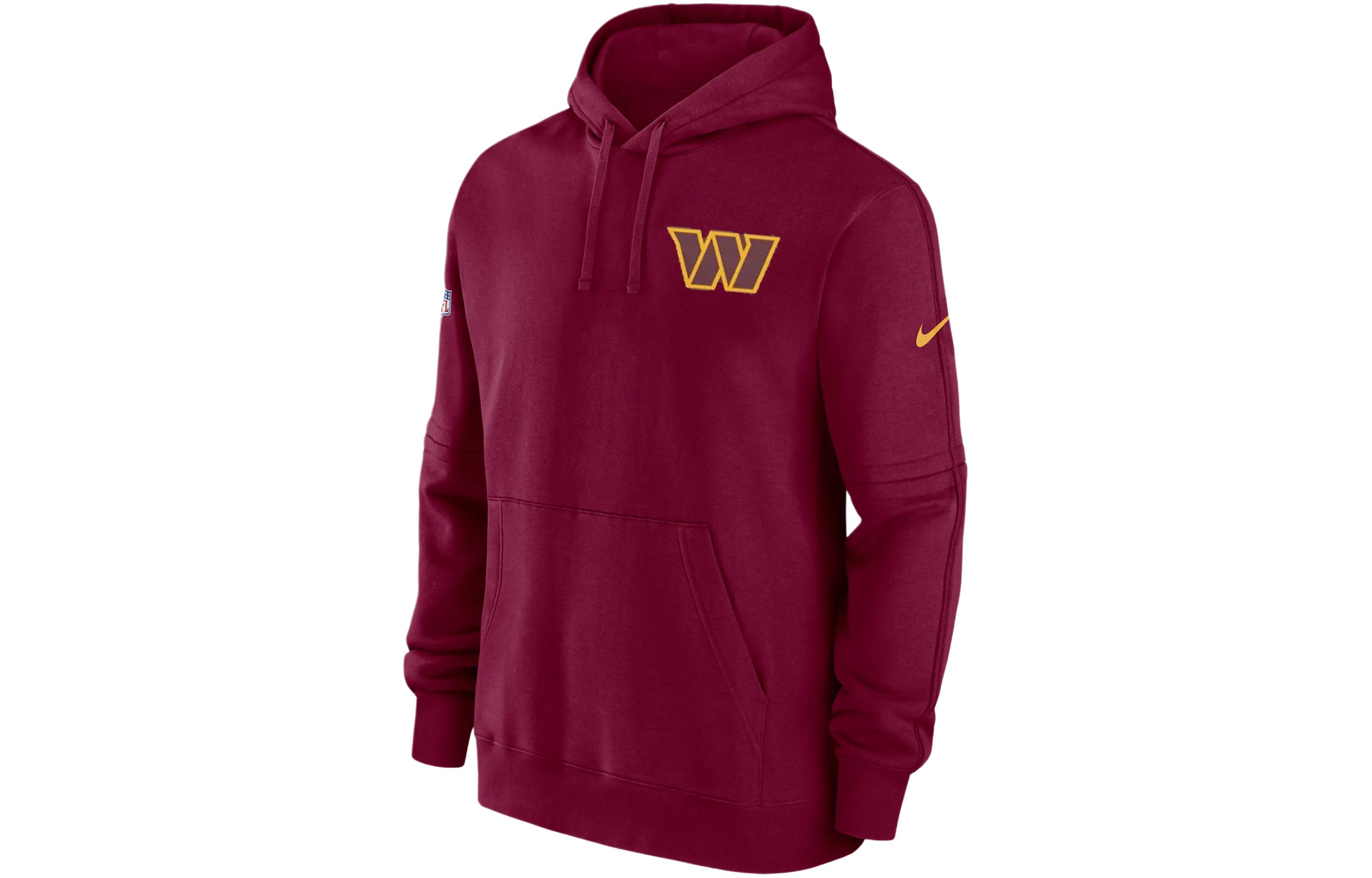 Nike Washington Commanders Sideline Club Red Logo Hoodie Pullover Sweater 00MS67P9E-1UL