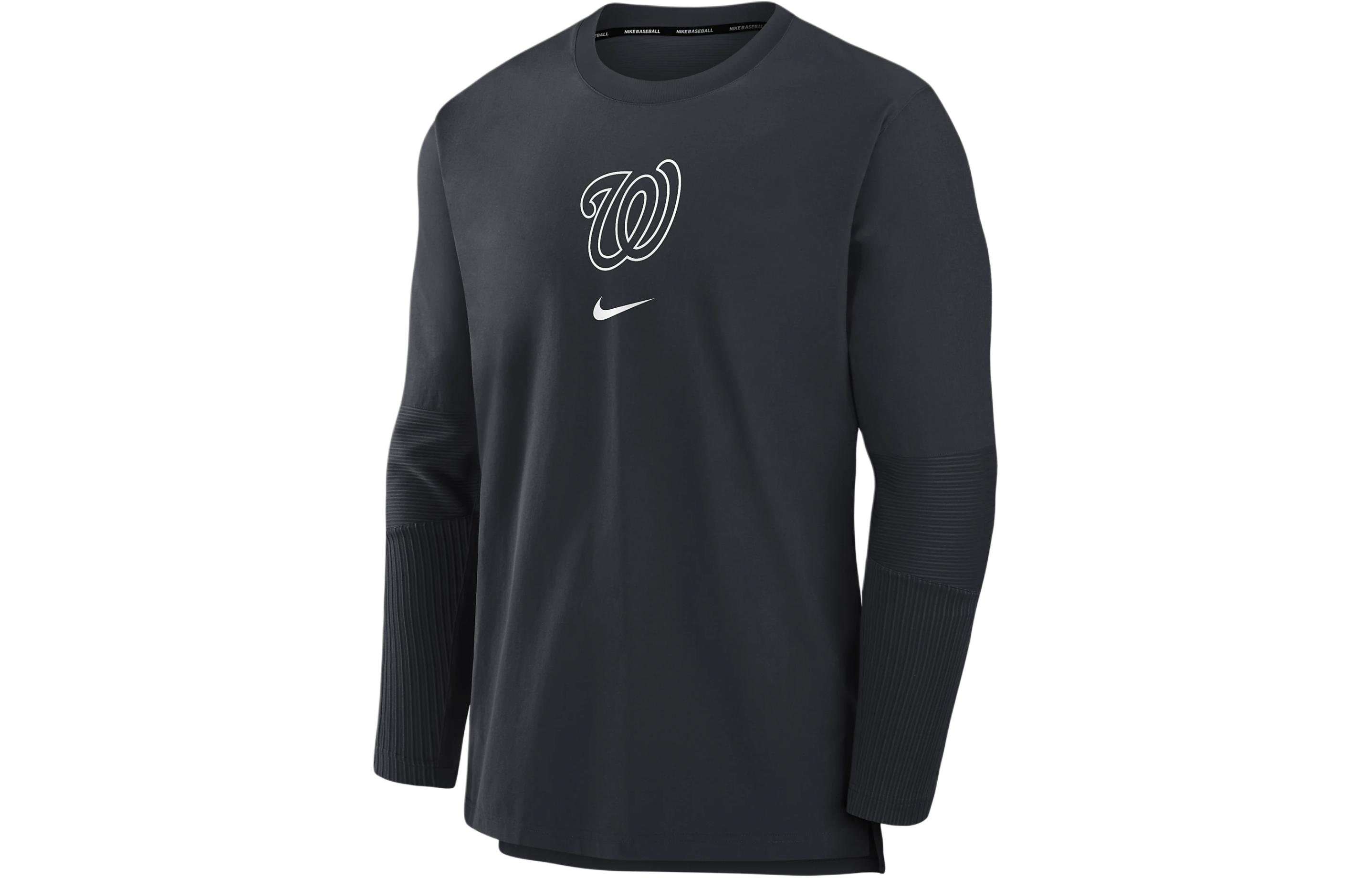 Nike Washington Nationals Authentic Logo Crewneck Pullover Jacket Black 015C11L5WTL-5Z2