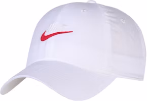 Nike White Adjustable Cap with Red Swoosh Logo - Unisex Design. 913011-121 Nike White Adjustable Cap with Red Swoosh Logo - Unisex Design. 913011-121