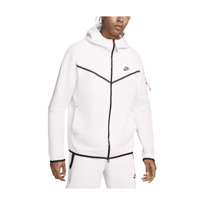 Nike White Hoodie Zip Jacket with Line Logo Print CU4489-030