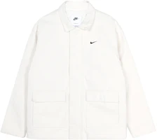 Nike White Long-Sleeve Workwear Jacket with Logo and Collared Design DQ4939-030 Nike White Long-Sleeve Workwear Jacket with Logo and Collared Design DQ4939-030