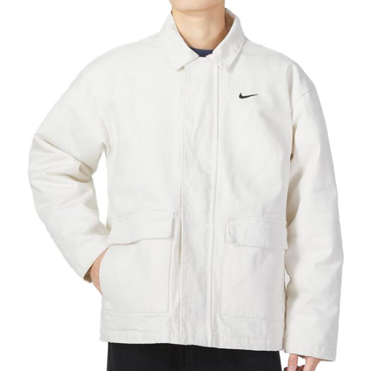 Sizing 나이키 화이트 로고 카라 긴팔 워크웨어 재킷 DQ4939-030