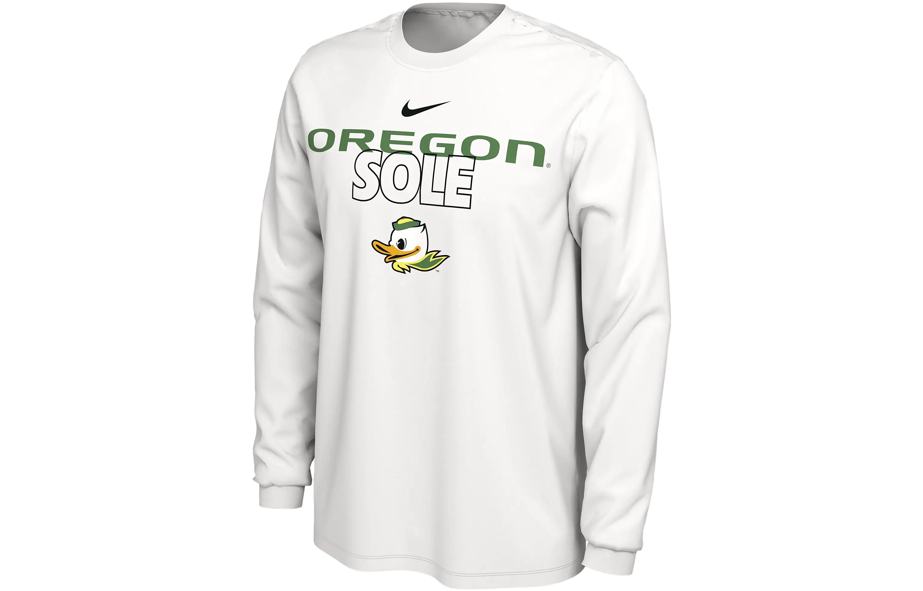 Nike White Printed Crew Neck Long Sleeve T-Shirt FV7617-100