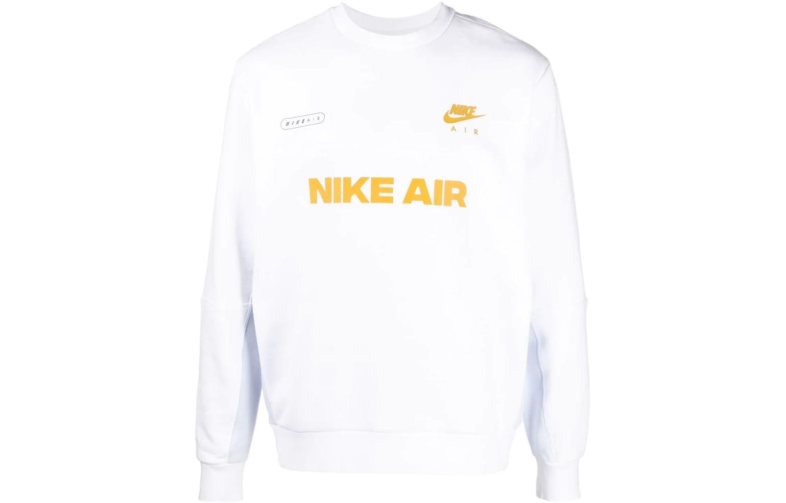 Nike White Pullover Sweatshirt with Logo Graphic Print DM5207-100