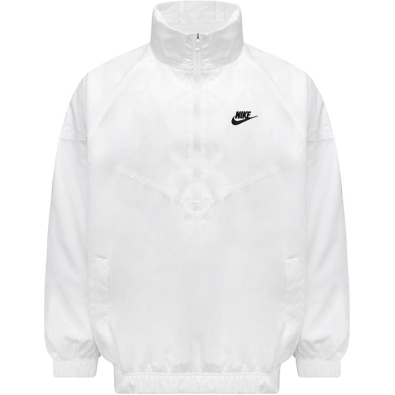 Nike White Solid Half-Zip Casual Jacket Long Sleeve Lightweight DQ4911-100
