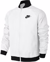 Nike White Solid Logo Print Zip-Up Jacket 832225-100 Nike White Solid Logo Print Zip-Up Jacket 832225-100