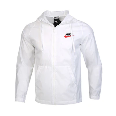 Nike White Woven Hooded Jacket with Large Back Logo - Spring Edition CZ8677-100