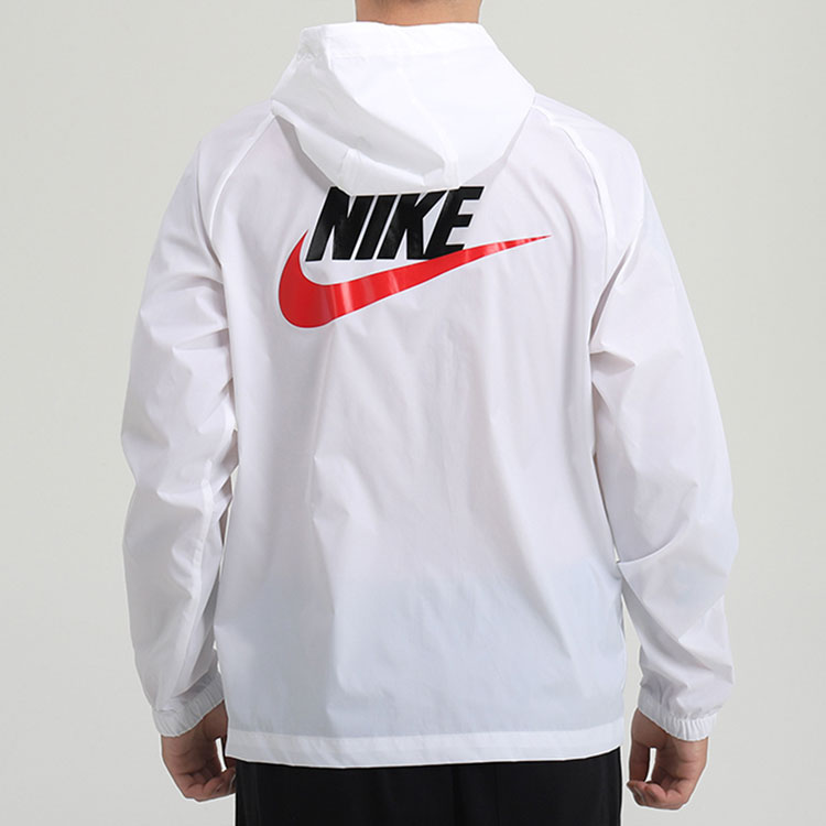 Purchase Nike White Woven Hooded Jacket with Large Back Logo - Spring Edition CZ8677-100