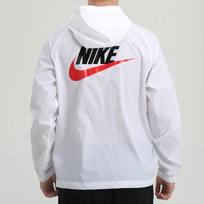 Nike White Woven Hooded Jacket with Large Back Logo - Spring Edition CZ8677-100 Purchase Nike White Woven Hooded Jacket with Large Back Logo - Spring Edition CZ8677-100