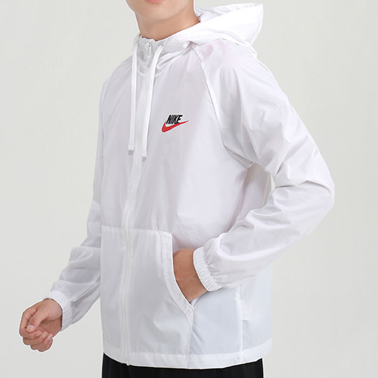 Details for Nike White Woven Hooded Jacket with Large Back Logo - Spring Edition CZ8677-100