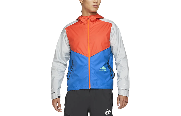 Nike Windrunner Colorblock Windproof Hoodie Jacket Orange CZ9055-869