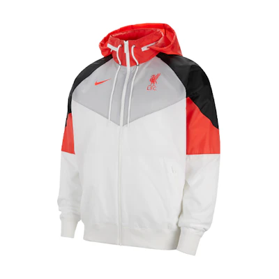 Nike Windrunner Liverpool Football Colorblock Jacket White Hoodie CZ3417-100