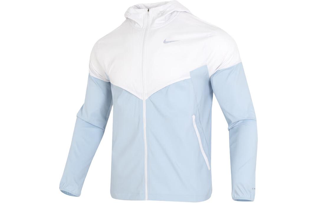 Buy Chaqueta con Capucha Nike Windrunner Logo Colorblock Azul Claro FB7541-094