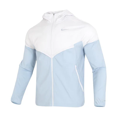 Nike Windrunner Logo Colorblock Training Hoodie Jacket Light Blue FB7541-094