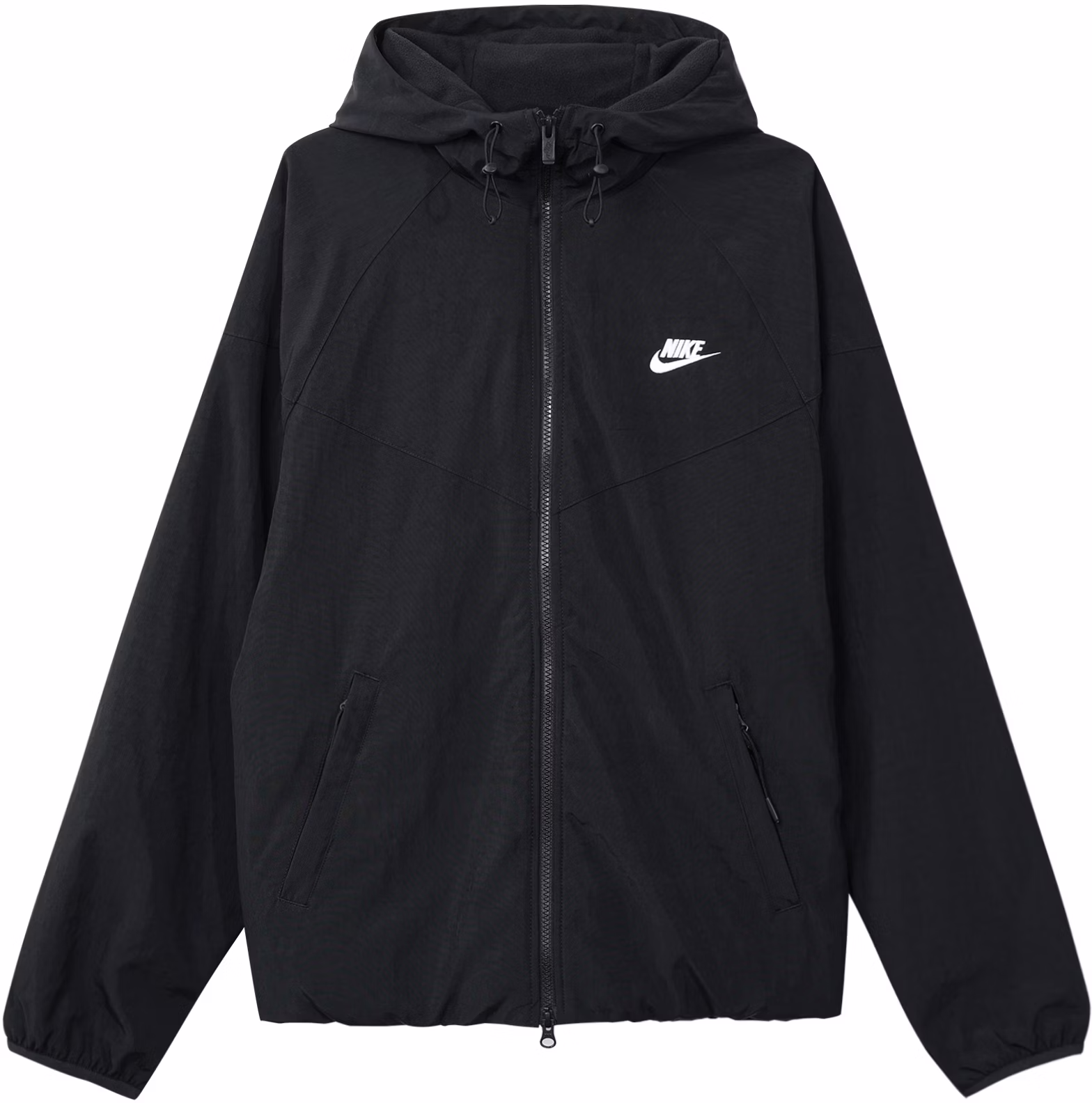 nike-windrunner-solid-color-black-zipper-hoodie-jacket-fb-8619-010