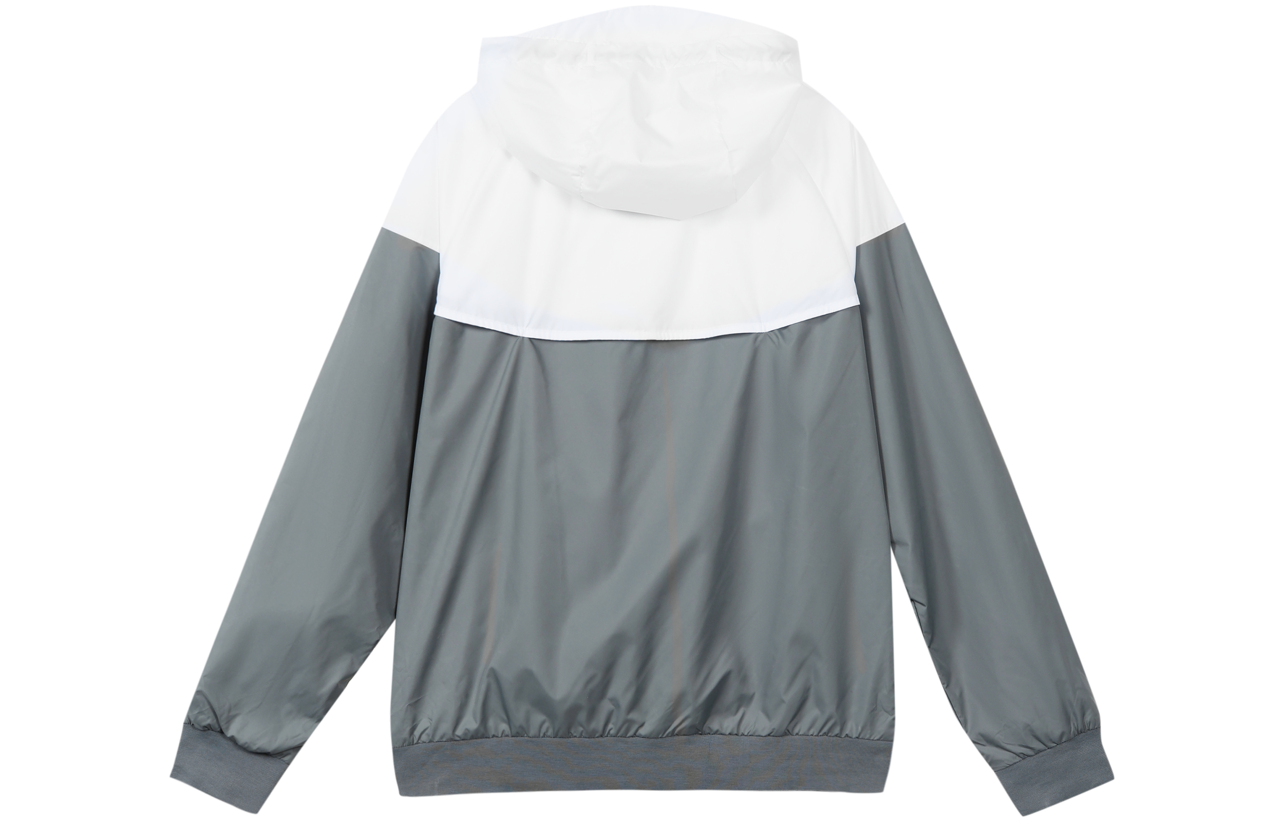 Lookbook Nike Windrunner Sportswear Jaket Hoodie Zip Kelabu dengan Logo Cetakan 727325-084