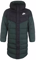 Nike Winter Green Mid-Length Colorblock Quilted Down Jacket with Hoodie CU0281-045 Nike Winter Green Mid-Length Colorblock Quilted Down Jacket with Hoodie CU0281-045