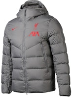 Nike Winter Grey Puffer Jacket with Hood and Print Design DA6665-087 Nike Winter Grey Puffer Jacket with Hood and Print Design DA6665-087