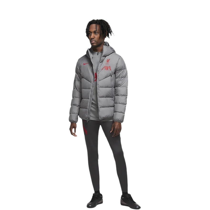 Shop Nike 冬季灰色連帽羽絨外套附印花設計 DA6665-087