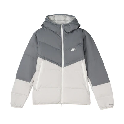 Nike Winter White Windrunner Hooded Down Jacket Casual Sportswear. DD6796-077