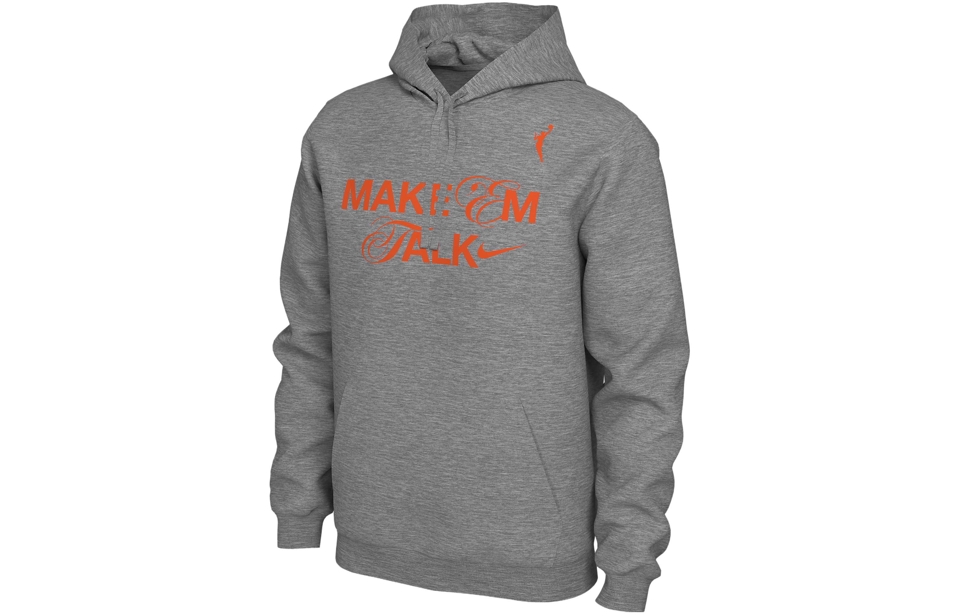 Nike WNBA Logo Graphic Hoodie Grey Pullover HF8154-063