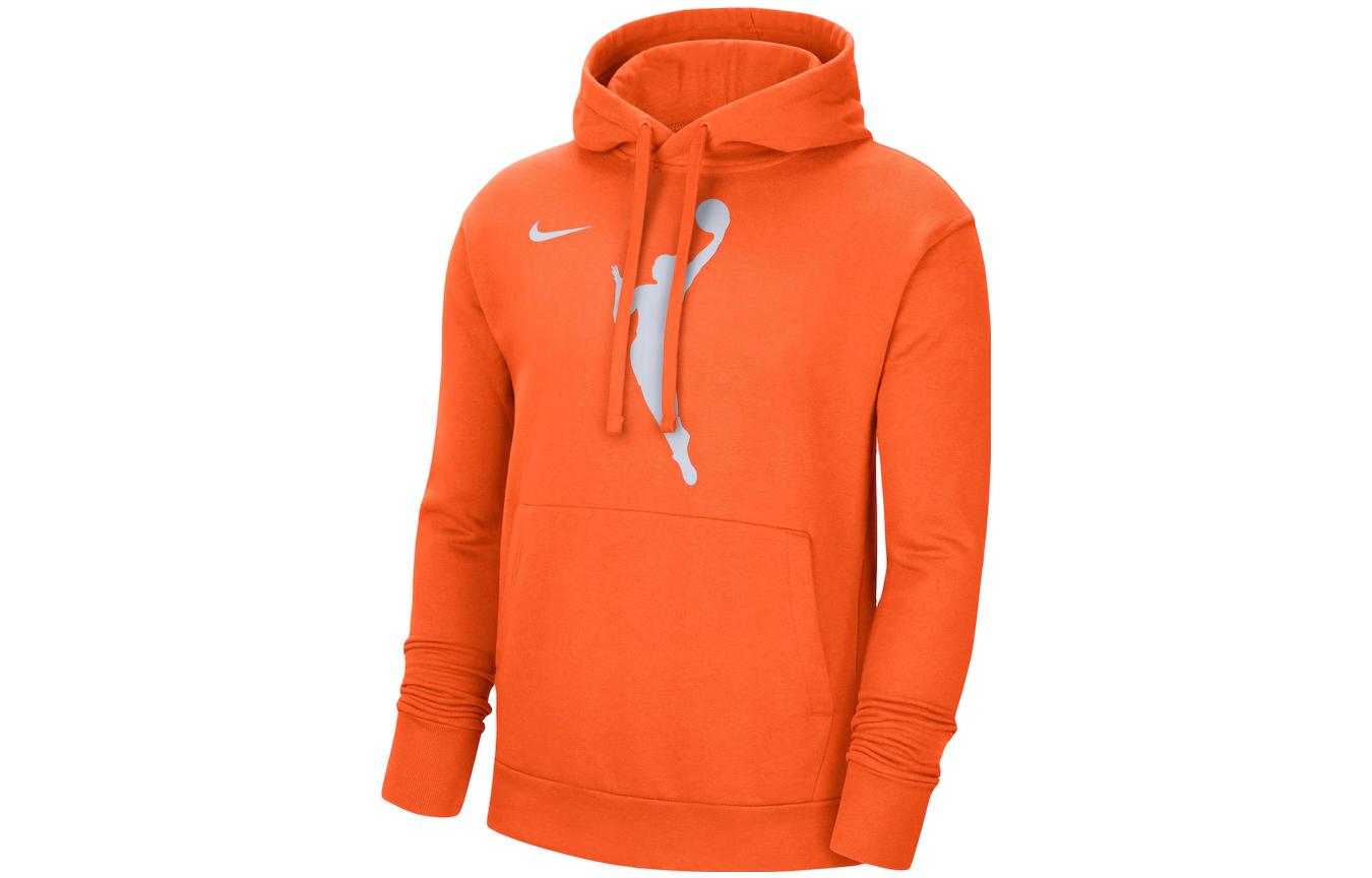 Nike WNBA Logo Printed Pullover Drawstring Hoodie Unisex Orange DR9596-820