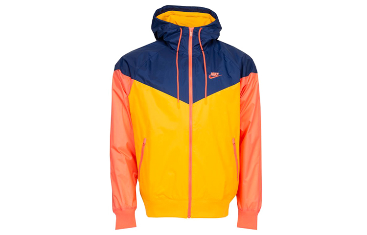 Nike Woven Hooded Jacket Yellow/Blue Colorblock AR2192-739
