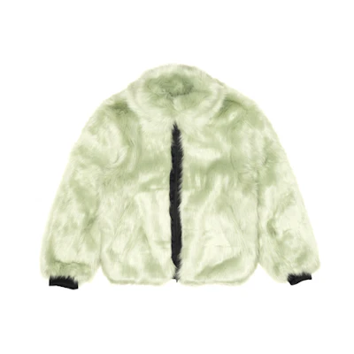Nike AMBUSH Unisex Green Faux Fur Jacket with Collar AQ9225-390