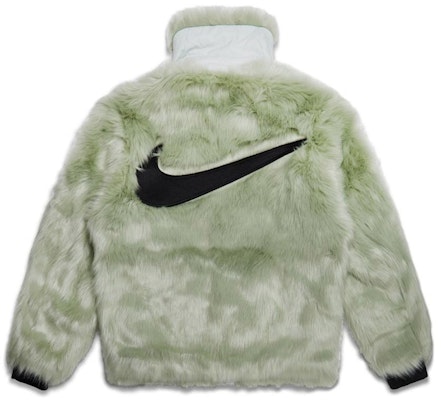 Nike x Ambush Women's Reversible Faux Fur Coat Jade Horizon/Black Order Nike x Ambush Women's Reversible Faux Fur Coat Jade Horizon/Black