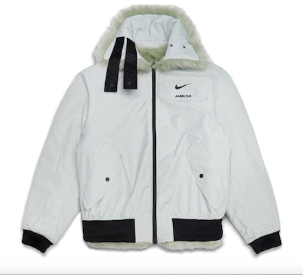 Nike x Ambush Women's Reversible Faux Fur Coat Jade Horizon/Black Lookbook Nike x Ambush Women's Reversible Faux Fur Coat Jade Horizon/Black