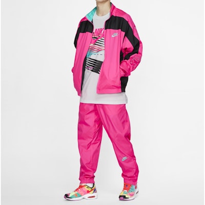 Nike x Atmos NRG Vintage Patchwork Track Jacket Pink/Black/Hyper Jade Lookbook Nike x Atmos NRG Vintage Patchwork Track Jacket Pink/Black/Hyper Jade