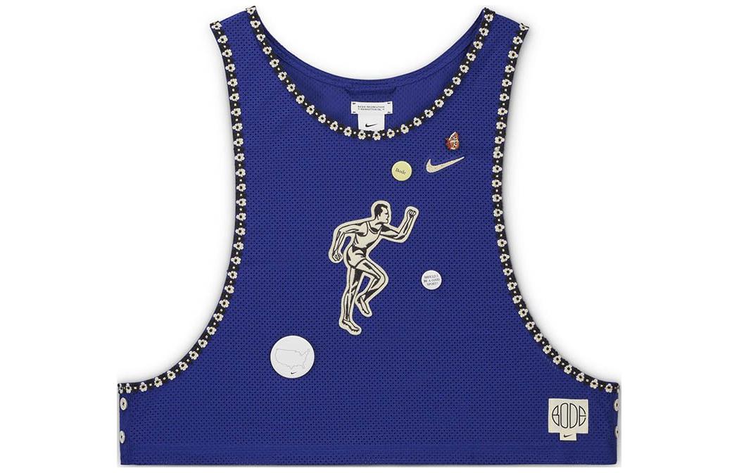 Nike x Bode Astro Grabber SS24 Unisex Blue Casual Loose Tank Top. FJ0224-455
