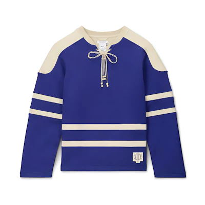 Nike BODE Colorblock Striped Knit V-Neck Long Sleeve Tee Unisex Navy/Off-White FJ0218-455