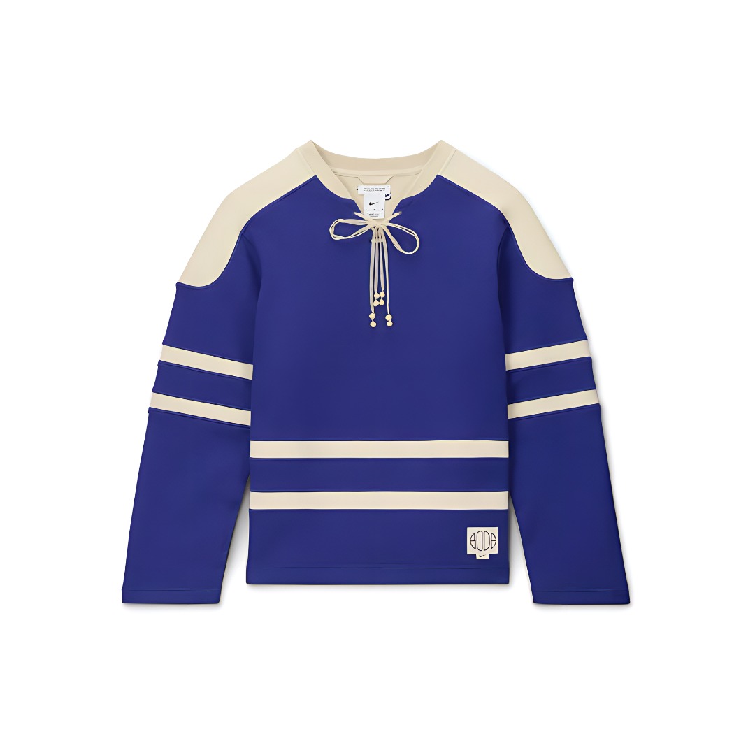 Order 나이키 x BODE 컬러블록 스트라이프 니트 브이넥 긴팔 티 유니섹스 네이비/오프화이트 FJ0218-455