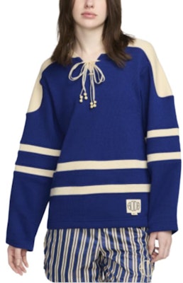 Nike x BODE Colorblock Striped Knit V-Neck Long Sleeve Tee Unisex Navy/Off-White FJ0218-455 Lookbook Nike x BODE Colorblock Striped Knit V-Neck Long Sleeve Tee Unisex Navy/Off-White FJ0218-455