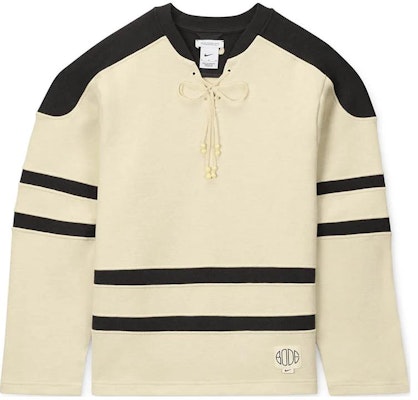 Nike x Bode SS24 Astro Grabber Striped V-Neck Knit Long Sleeve Tee Natural Linen/Shadow Brown. FJ0218-125 Order Nike x Bode SS24 Astro Grabber Striped V-Neck Knit Long Sleeve Tee Natural Linen/Shadow Brown. FJ0218-125