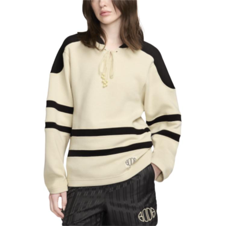 Lookbook ナイキ × ボード SS24 アストログラバー ストライプ Vネック ニット 長袖Tシャツ ナチュラルリネン/シャドウブラウン FJ0218-125