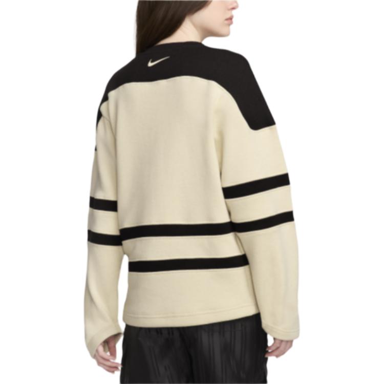 Shop ナイキ × ボード SS24 アストログラバー ストライプ Vネック ニット 長袖Tシャツ ナチュラルリネン/シャドウブラウン FJ0218-125