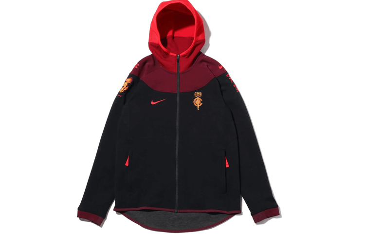 Order Nike x CLOT Retro Collegiate Colorblock Zip Hoodie Black CQ9347-010